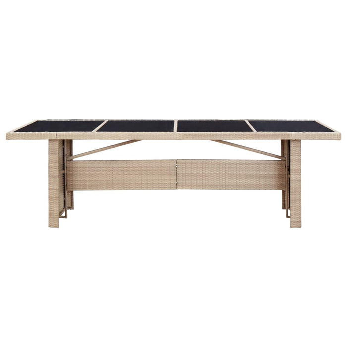 Set da Pranzo da Giardino 9 pz con Cuscini in Polyrattan Beige cod mxl 30061