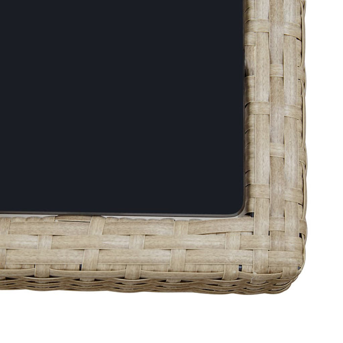 Set da Pranzo da Giardino 9 pz con Cuscini in Polyrattan Beige cod mxl 30061