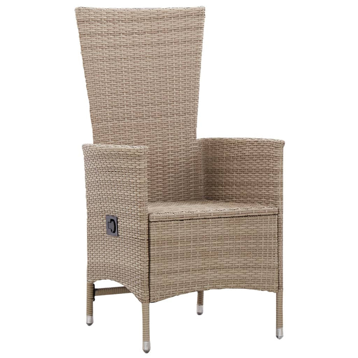 Sedie da Esterno 2 pz con Cuscini in Polyrattan Beige 46063
