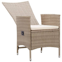 Sedie da Esterno 2 pz con Cuscini in Polyrattan Beige 46063