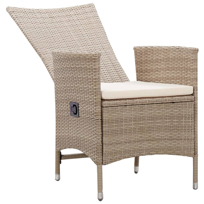 Sedie da Esterno 2 pz con Cuscini in Polyrattan Beige 46063