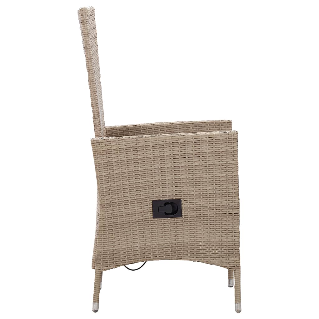 Sedie da Esterno 2 pz con Cuscini in Polyrattan Beige 46063