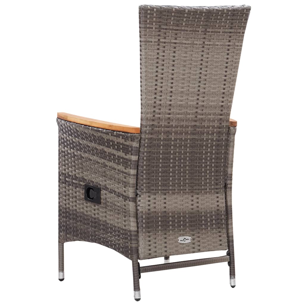 Sedie da Esterno 2 pz con Cuscini in Polyrattan Grigio 46064