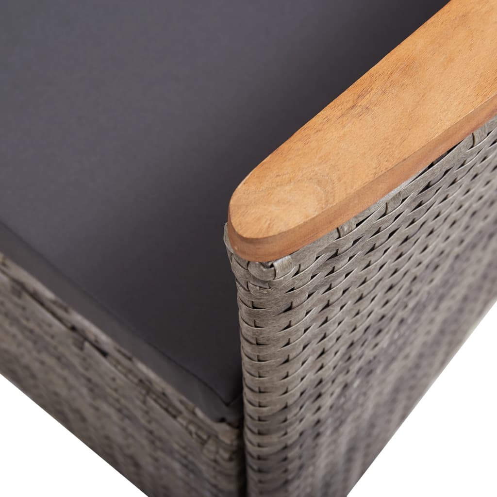 Sedie da Esterno 2 pz con Cuscini in Polyrattan Grigio 46064