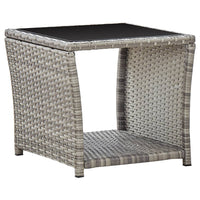 Tavolino da CaffÃ¨ Grigio 45x45x40 cm in Polyrattan e Vetro cod mxl 52240