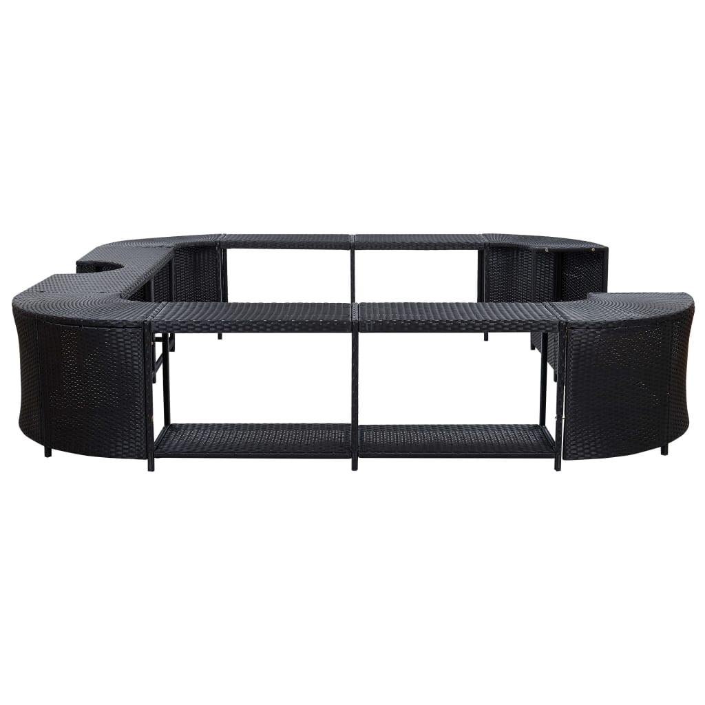 Bordo per Vasca da Spa Quadrato Nero 268x268x55 cm Polyrattan 46073