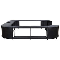 Bordo per Vasca da Spa Quadrato Nero 268x268x55 cm Polyrattan 46073