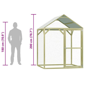 Pollaio 1,5x1,5x2 m in Legno di Pino Impregnato 278399