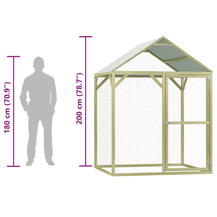 Pollaio 1,5x1,5x2 m in Legno di Pino Impregnato 278399