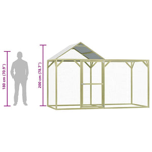 Pollaio 3x1,5x2 m in Legno di Pino Impregnato 278400