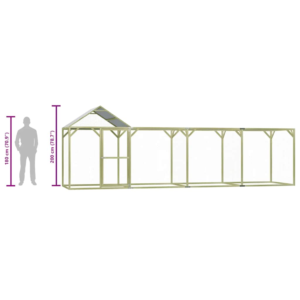 Pollaio 6x1,5x2 m in Legno di Pino Impregnato 278402