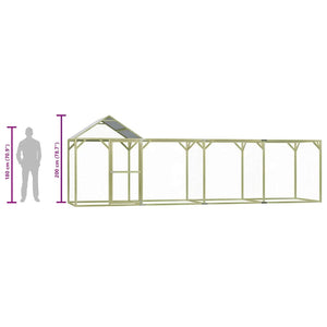 Pollaio 6x1,5x2 m in Legno di Pino Impregnato 278402