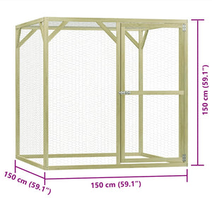 Pollaio 1,5x1,5x1,5 m in Legno di Pino Impregnato 278403