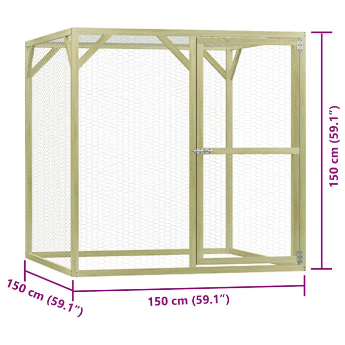Pollaio 1,5x1,5x1,5 m in Legno di Pino Impregnato 278403