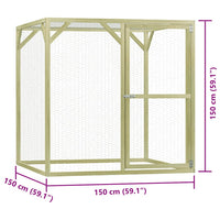 Pollaio 1,5x1,5x1,5 m in Legno di Pino Impregnato cod mxl 51399