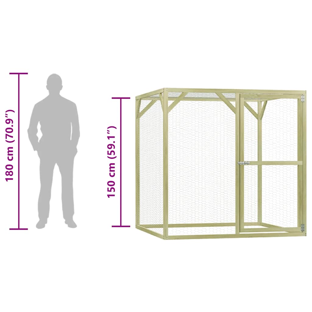 Pollaio 1,5x1,5x1,5 m in Legno di Pino Impregnato 278403