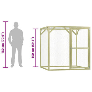 Pollaio 1,5x1,5x1,5 m in Legno di Pino Impregnato 278403