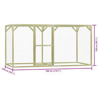 Pollaio 1,5x3x1,5 m in Legno di Pino Impregnato 278404