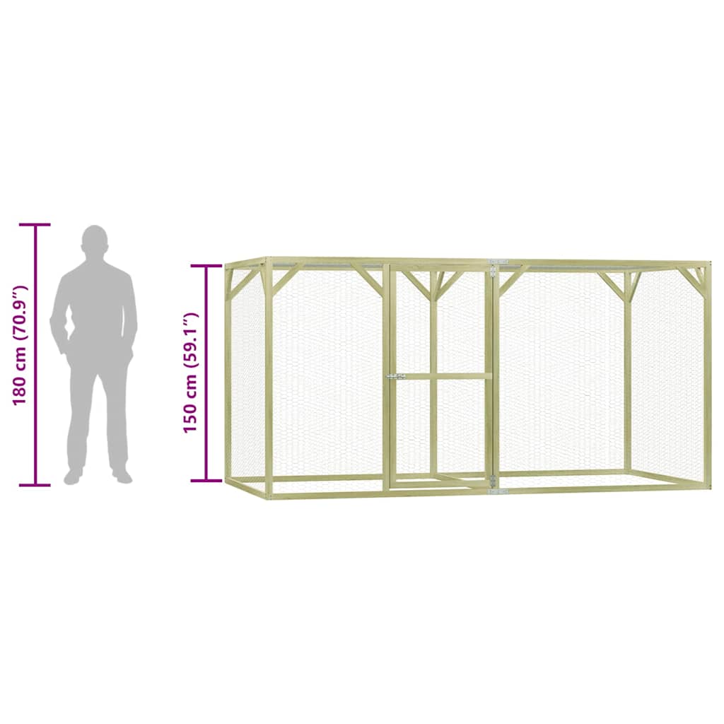 Pollaio 1,5x3x1,5 m in Legno di Pino Impregnato 278404