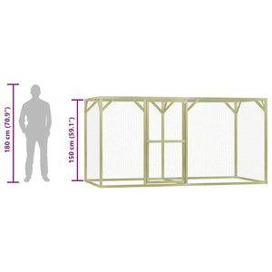 Pollaio 1,5x3x1,5 m in Legno di Pino Impregnato 278404