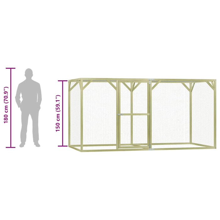 Pollaio 1,5x3x1,5 m in Legno di Pino Impregnato 278404