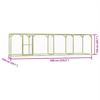 Pollaio 1,5x6x1,5 m in Legno di Pino Impregnato 278405