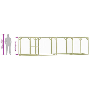 Pollaio 1,5x6x1,5 m in Legno di Pino Impregnato 278405