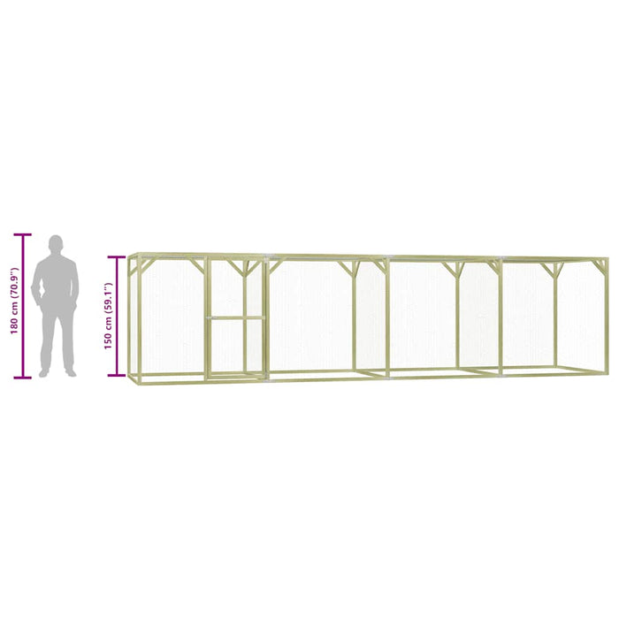 Pollaio 1,5x6x1,5 m in Legno di Pino Impregnato 278405