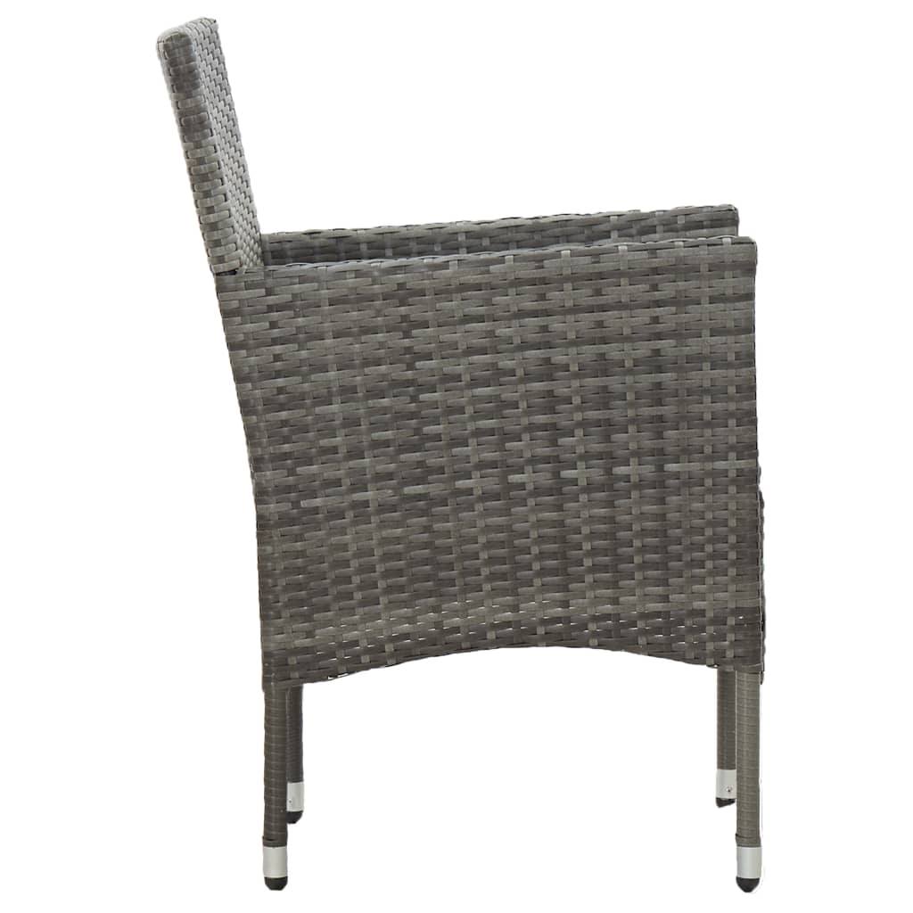 Sedie da Pranzo per Giardino 2 pz in Polyrattan Grigio 46180