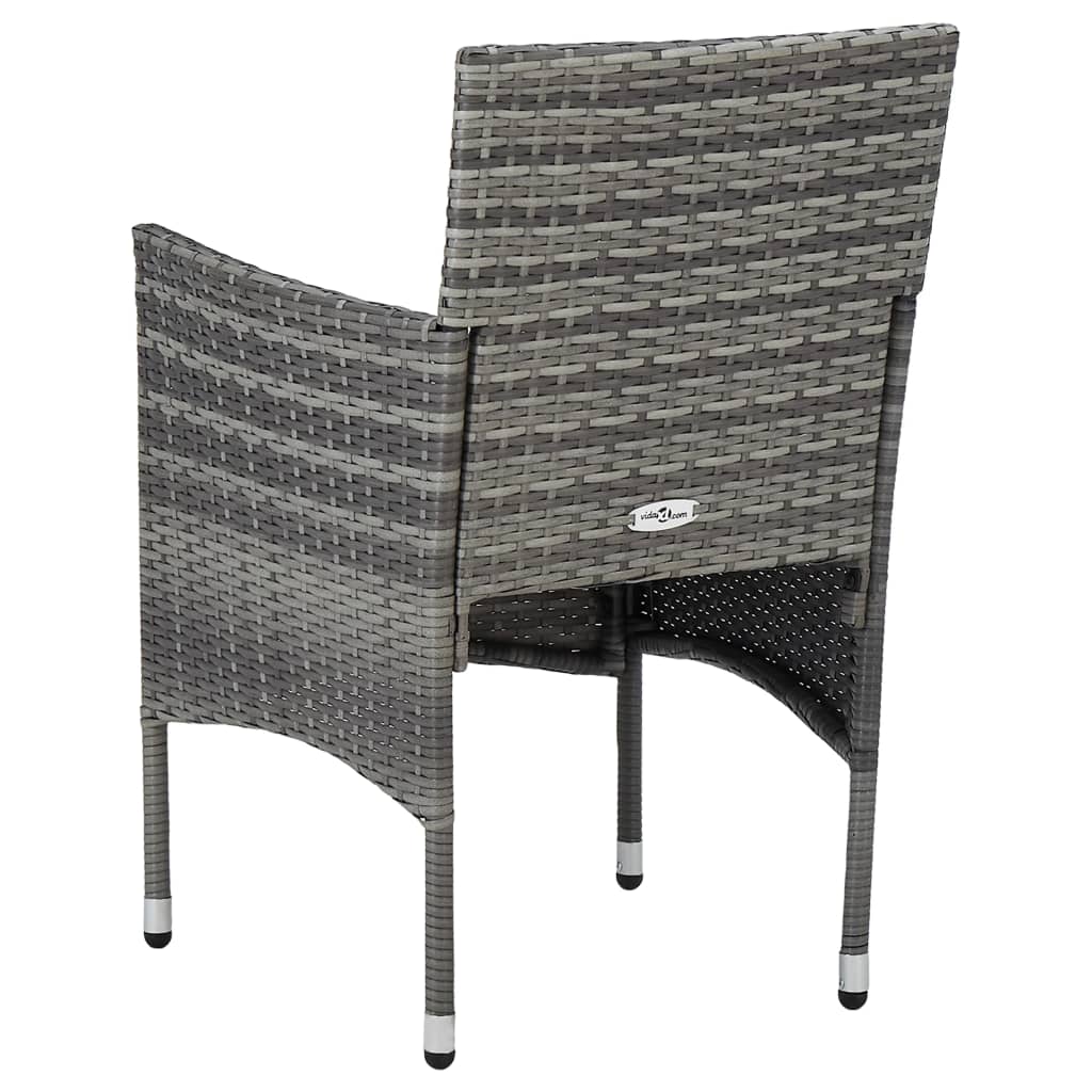 Sedie da Pranzo per Giardino 2 pz in Polyrattan Grigio 46180