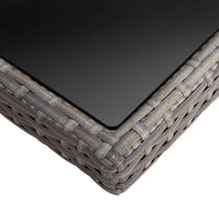 Tavolo da Pranzo per Giardino in Polyrattan Grigio e Vetro cod mxl 34454