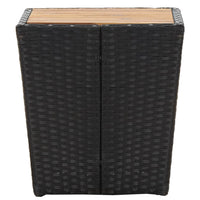 Tavolino Nero 41,5x41,5x43 cm in Polyrattan e Legno di Acacia 46197