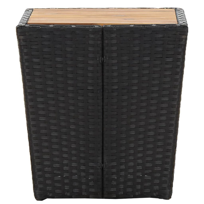 Tavolino Nero 41,5x41,5x43 cm in Polyrattan e Legno di Acacia 46197