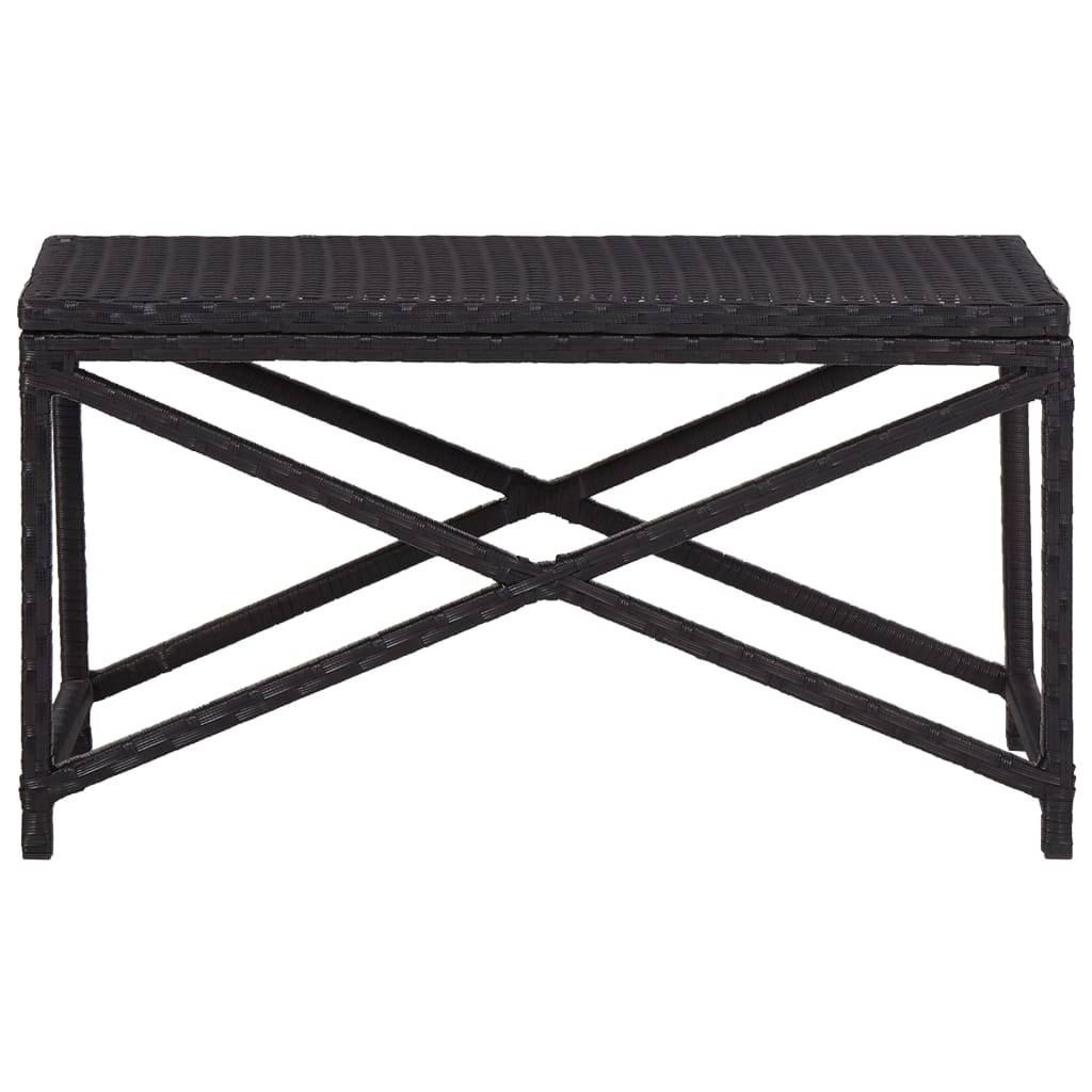 Panchina da Giardino 80 cm in Polyrattan Nero