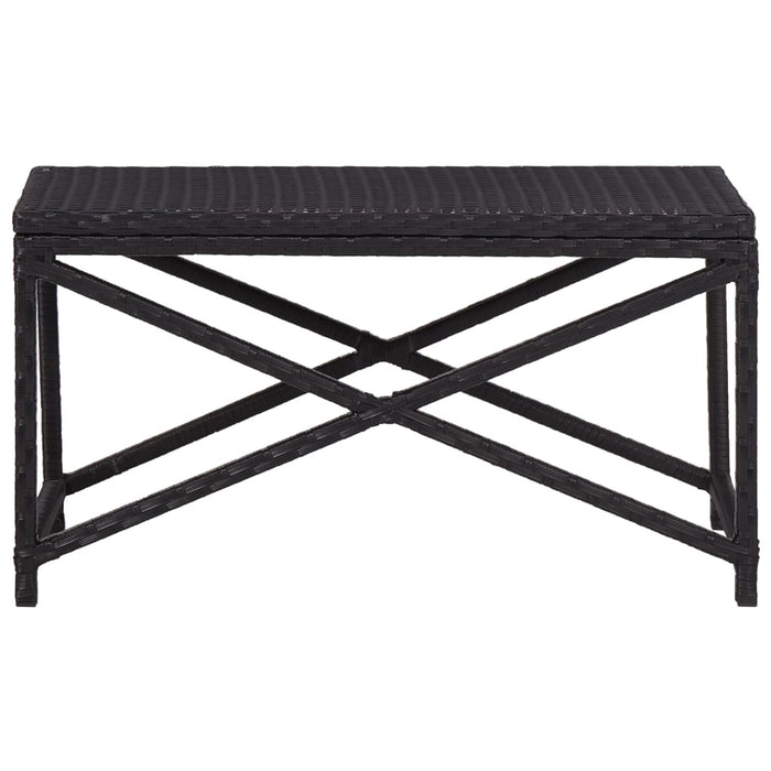 Panchina da Giardino 80 cm in Polyrattan Nero
