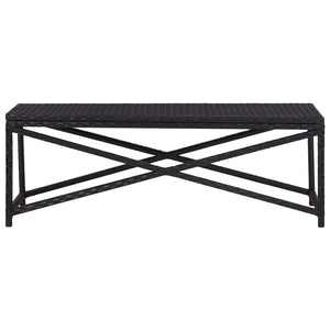 Panchina da Giardino 120 cm in Polyrattan Nero 46210