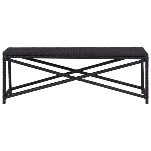 Panchina da Giardino 120 cm in Polyrattan Nero 46210
