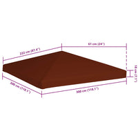 Copertura Superiore Gazebo 310g/m² 3x3 m Terracotta 46622