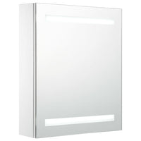Mobile da bagno specchio LED 50 x 13,5 x 60 cm bianco e argento 02_0006561