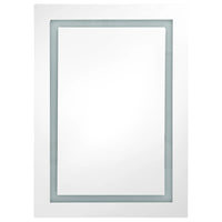 Mobile bagno specchio LED 50 x 13 x 70 cm bianco e argento 02_0006562