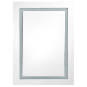 Mobile bagno specchio LED 50 x 13 x 70 cm bianco e argento 02_0006562