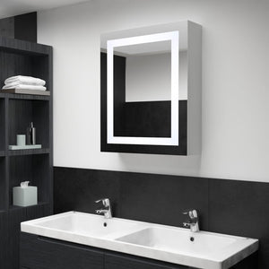 Armadietto Bagno con Specchio e LED 50x13x70 cmcod mxl 120858