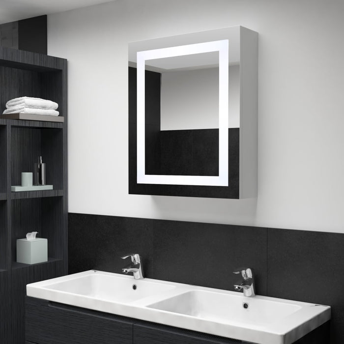 Armadietto Bagno con Specchio e LED-Mobile bagno con specchio 50x13x70 cm 474629