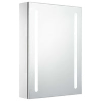 Mobile bagno specchio LED 50 x 13 x 70 cm bianco e argento 02_0006563