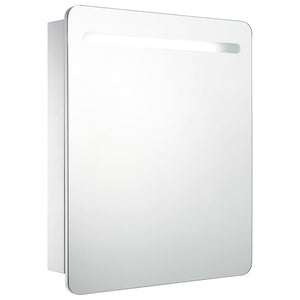 Armadietto Bagno con Specchio e LED 68x9x80 cm 285119