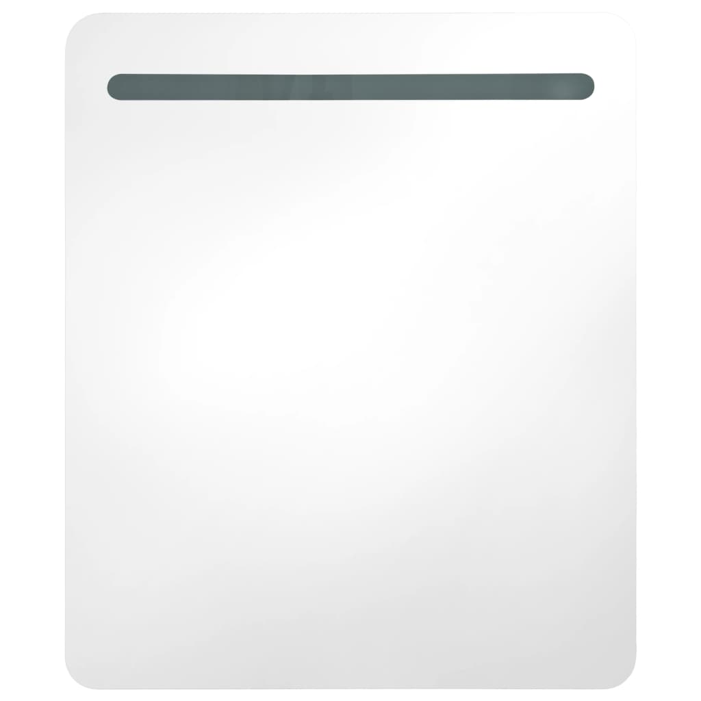 Mobile da bagno specchio LED 68 x 9 x 80 cm MDF bianco 02_0006567