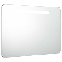 Armadietto Bagno con Specchio e LED-Mobiletto a specchio 80x9,5x55 cm