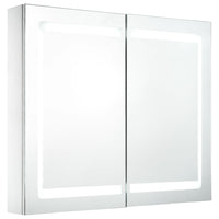 Mobile da bagno specchio LED 80 x 12,2 x 68 cm MDF bianco 02_0006568