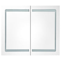 Armadietto Bagno con Specchio e LED 80x12,2x68 cm 285123