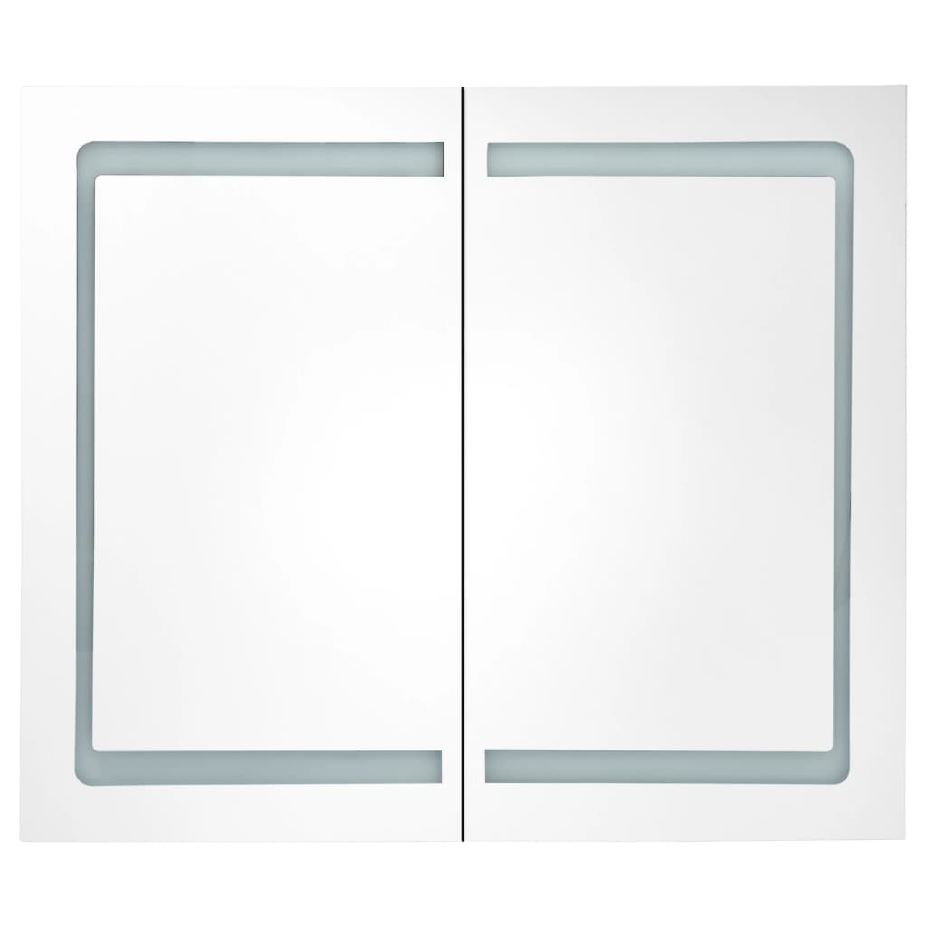 Mobile da bagno specchio LED 80 x 12,2 x 68 cm MDF bianco 02_0006568